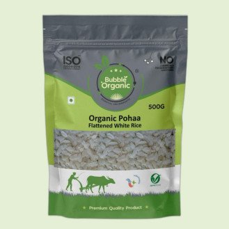 Organic White Poha/ Beaten Rice 500 Gms